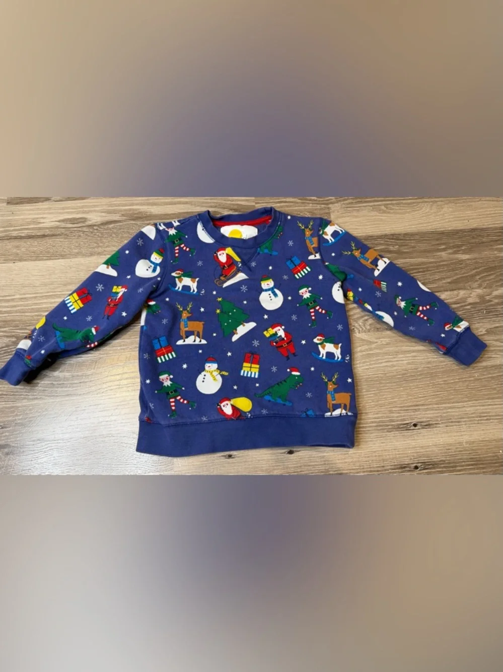 Mini Boden Holiday Sweatshirt 5–6Y Santa‎ Snowman Reindeer Christmas Top Unisex